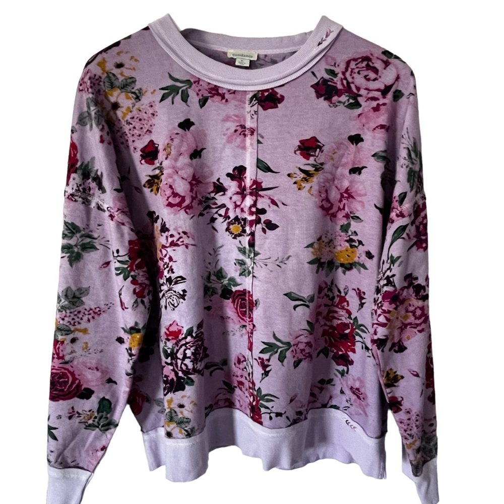 Sundance Lavender Floral Sweatshirt with Pink, Red & Green Accents